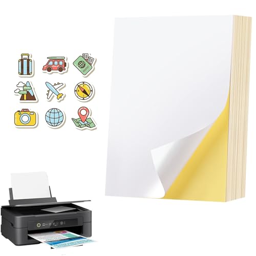 Aufkleberpapier Selbstklebende,A4 Selbstklebendes Papier,Selbstklebendes Etikettendruckerpapier,Printable Vinyl Sticker Paper,Bedruckbare Klebefolie Transparent,Für Drucker und Kopierer,25pcs von Bavooty