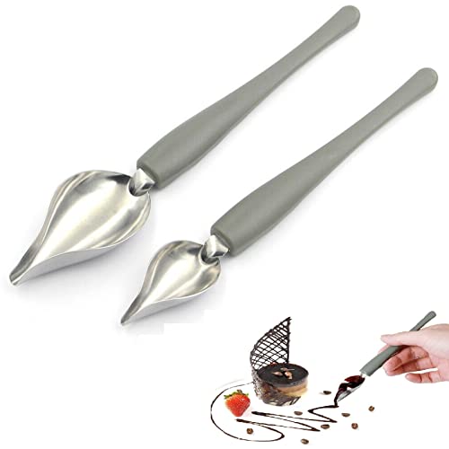 Dekorierlöffel Set,Löffel DIY Werkzeuge,Dekolöffel Dekorierlöffel,Edelstahl Dekorlöffel,Edelstahl Deko für Kuchen Schokolade Gebäck Dekorieren Bleistift, Sauce Kuchen Dekorieren Tools (2 Stück) Dekorierlöffel Set,Löffel DIY Werkzeuge,Dekolöffel Dekorierlöffel,Edelstahl Dekorlöffel,Edelstahl Deko für Kuchen Schokolade Gebäck Dekorieren Bleistift, Sauce Kuchen Dekorieren Tools (2 Stück) von Bavooty