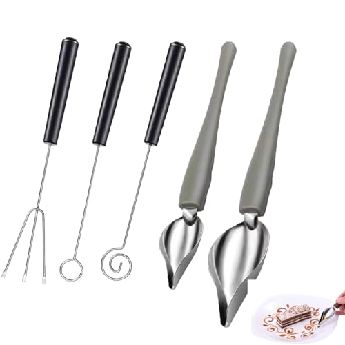 Dekorierlöffel Set,Löffel DIY Werkzeuge,Dekorierlöffel Edelstahl,Schokoladen-Tauchgabel Set,Pralinengabel,Patisserie Zubehör,Pralinen Zubehör,Sauce Kuchen Dekorieren Tools für Restaurants,5 Stück Dekorierlöffel Set,Löffel DIY Werkzeuge,Dekorierlöffel Edelstahl,Schokoladen-Tauchgabel Set,Pralinengabel,Patisserie Zubehör,Pralinen Zubehör,Sauce Kuchen Dekorieren Tools für Restaurants,5 Stück von Bavooty