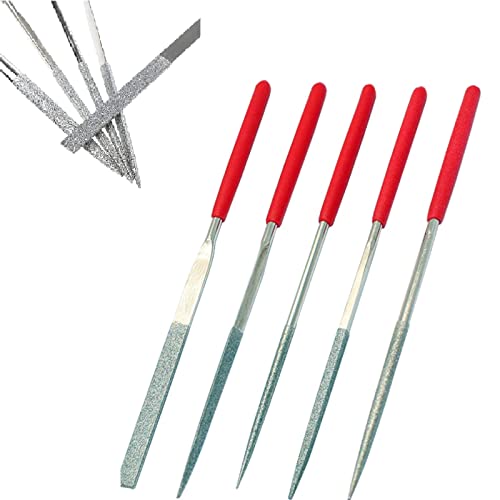 Mini Feilen Set, Nadelfeilen Set Metall,Werkstattfeile Satz,Feilen Set,Mini Diamond Files Set,Feile für Werkstatt,für Bandbreite Filigranen und Leichten Feilaufgaben,5 Stück（2mm X 100mm） von Bavooty