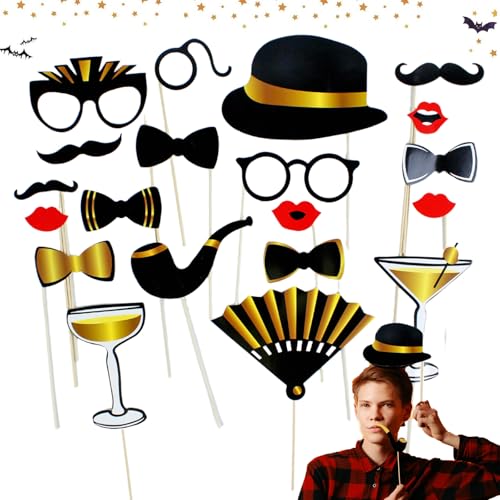 Fotobox Accessoires Hochzeit,20PCS Party Photo Booth Props,Party Foto Booth Requisiten Dekorationen,Halloween Fotobox Requisiten,Foto Booth Props für Hochzeit Halloween Party Geburtstag Zubehör von Bavooty
