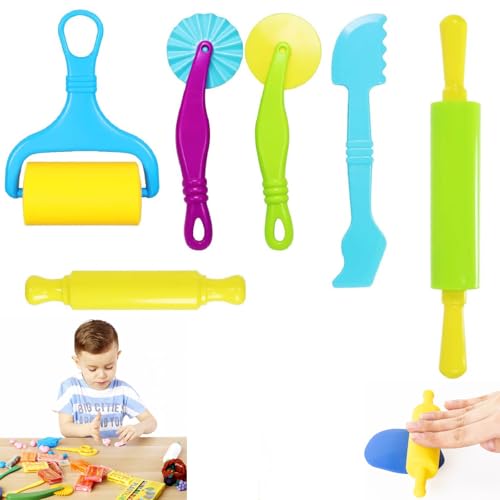 Knetwerkzeug,Knete Zubehör Set,6-Teilig Knete Zubehör Kinder,Plastilin Werkzeuge,Kinder Knetzubehör Knetä Jahre,Knete Ausstechformen Modellierwerkzeug Knet Werkzeug für Ab 2 Jahre Jungen Und Mädchen von Bavooty
