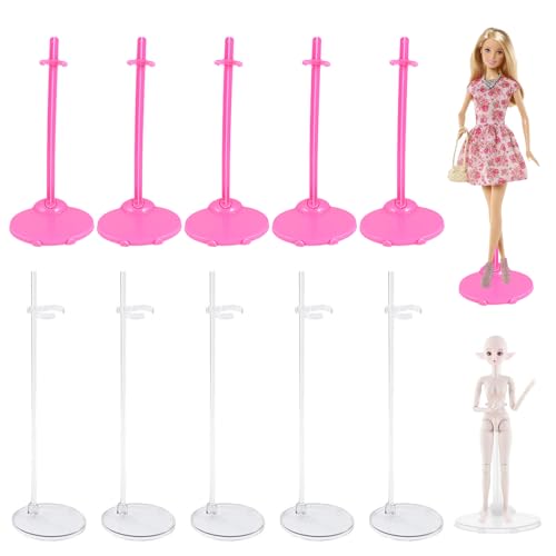 Puppenständer,21.5cm Puppen Ständer Displayhalter,Kunststoff Puppenständerhalter,Verstellbarer Mini Puppenständer Puppenzubehör,Für Puppenregal Verwendet,Rosa Transparent,10pcs (Rosa und transparent) Puppenständer,21.5cm Puppen Ständer Displayhalter,Kunststoff Puppenständerhalter,Verstellbarer Mini Puppenständer Puppenzubehör,Für Puppenregal Verwendet,Rosa Transparent,10pcs (Rosa und transparent) von Bavooty