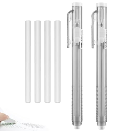 Radiergummis in Stiftform,2 Stück Einziehbare Mechanische Radierstifte mit 4 Stück Ersatz-Radiergummi-Nachfüllungen,Mechanischer Radiergummi,Nachfüllbarer Radiergummi,Grau Pen-Style Radiergummis Radiergummis in Stiftform,2 Stück Einziehbare Mechanische Radierstifte mit 4 Stück Ersatz-Radiergummi-Nachfüllungen,Mechanischer Radiergummi,Nachfüllbarer Radiergummi,Grau Pen-Style Radiergummis von Bavooty
