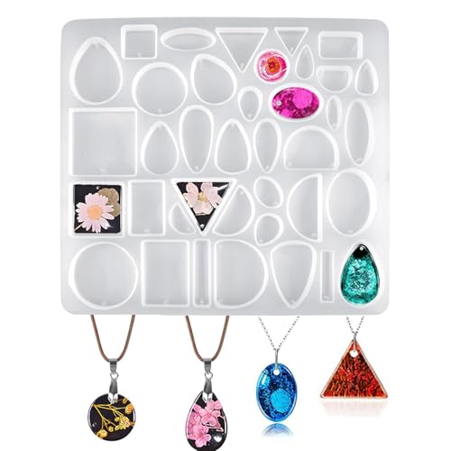 Silikonform Schmuck,38 Mulden Epoxidharz Formen Schmuck,DIY Silikonformen Epoxidharz,Silikonformen Schmuck Set,Anhänger Epoxidharz Gießform für Anhänger Halskette Schmuck DIY Kunst Machen Dekoration Silikonform Schmuck,38 Mulden Epoxidharz Formen Schmuck,DIY Silikonformen Epoxidharz,Silikonformen Schmuck Set,Anhänger Epoxidharz Gießform für Anhänger Halskette Schmuck DIY Kunst Machen Dekoration von Bavooty