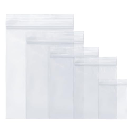 Baxcdyswe 500 Stück Zip Beutel, 5 Größen Druckverschlussbeute Plastiktüten, Zipper Ziplock Wiederverschließbare Beutel, Verpackungstüten Polybeutel Versiegeltem Reißverschluss Druckverschlussbeutel Baxcdyswe 500 Stück Zip Beutel, 5 Größen Druckverschlussbeute Plastiktüten, Zipper Ziplock Wiederverschließbare Beutel, Verpackungstüten Polybeutel Versiegeltem Reißverschluss Druckverschlussbeutel von Baxcdyswe