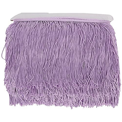 10YD Latin Dance Quasten, 14 cm breites Polyester -Randverkleid für Bühnenkostüme professionelle Klasse Fließende Design (Hellviolett) von Baxnore