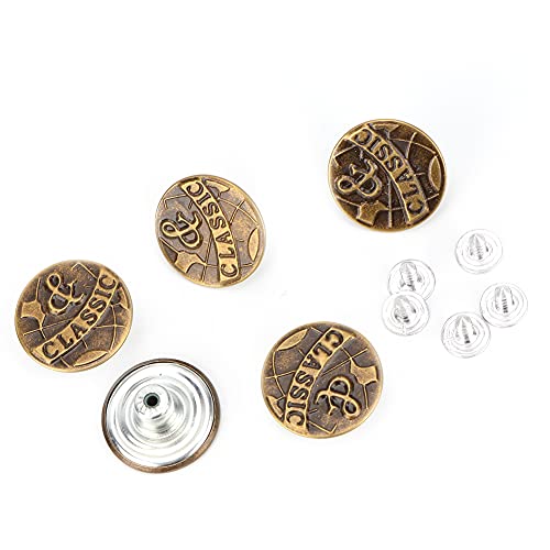 10pcs Bronze -Jeansknöpfe, 20 mm Vintage Eisenverschlussknöpfe mit Faden für Jeansjacken -Rucksäcke (20 mm Bronze (Nr. 6)) von Baxnore