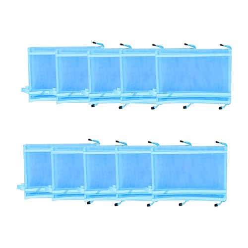 10pcs Double Layer Nylon Mesh Reißverschluss Organisatoren, A4 -Dokument -Dateibeutel mit verstärktem Handle für die Lagerung der Büroschulenversorgung (Blau) von Baxnore