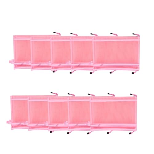 10pcs Double Layer Nylon Mesh Reißverschluss Organisatoren, A4 -Dokument -Dateibeutel mit verstärktem Handle für die Lagerung der Büroschulenversorgung (Rosa) von Baxnore