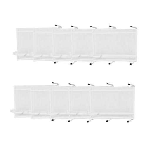 10pcs Double Layer Nylon Mesh Reißverschluss Organisatoren, A4 -Dokument -Dateibeutel mit verstärktem Handle für die Lagerung der Büroschulenversorgung (Weiß) von Baxnore