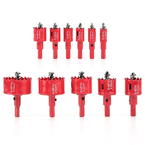 11 Stcs Lochsäge Set, 16 bis 53 mm M42 HSS -Cutter mit Kernen Bohrbit für Holzbearbeitung weicher Metallblech -Bohrungen von Baxnore