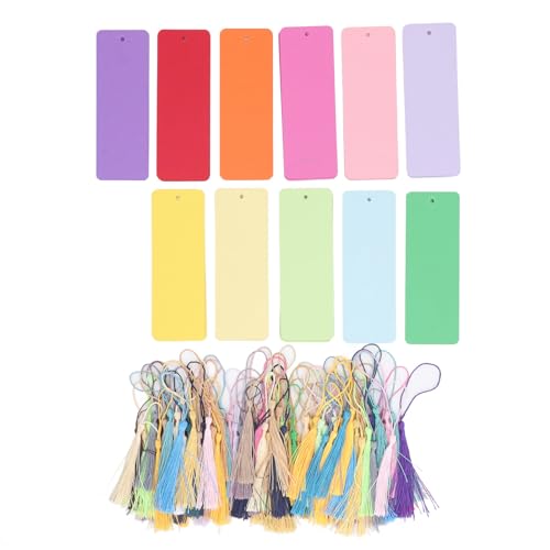 120-Pack-Leere Cardstock-Lesezeichen mit Quasten, 14x5cm Bastelpapier, anpassbare Tags, Klassenzimmer-Kunstzubehör, vorgeschlagene Löcher zum Streben 120-Pack-Leere Cardstock-Lesezeichen mit Quasten, 14x5cm Bastelpapier, anpassbare Tags, Klassenzimmer-Kunstzubehör, vorgeschlagene Löcher zum Streben von Baxnore