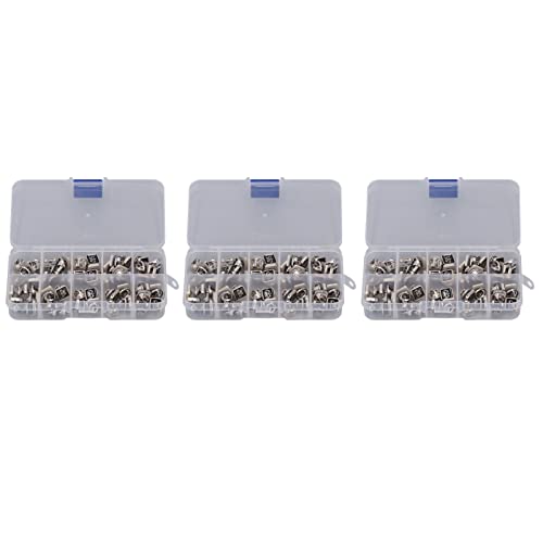 150pcs schwarzes verstecktes Snap - -Kit, Tetragonum Gesichtsabnehmbarer Befestigungselemente mit Aufbewahrungsboxen, keine Sew -Anti -Slip -Brosche für Hemdkleid -Reparaturen von Baxnore