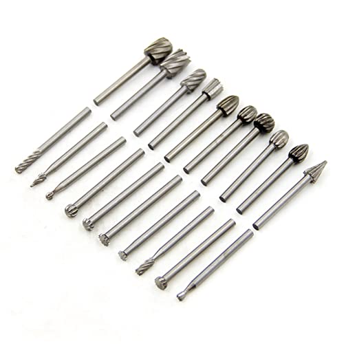 20 PCS Holzbearbeitungs-Rotations-Datei-Set, 3 mm HSS-Schleif splitze, 1/8 Schaft für Gravur schnitzen, kompatibel mit Dreh werkzeugen, Mehrzweck 20 PCS Holzbearbeitungs-Rotations-Datei-Set, 3 mm HSS-Schleif splitze, 1/8 Schaft für Gravur schnitzen, kompatibel mit Dreh werkzeugen, Mehrzweck von Baxnore