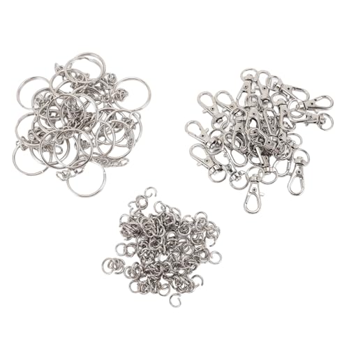 200 -teiliges Zink -Legierungschlüsselring -Set, Silver Lobster Clasp -Kit mit Hummerverschlüssen, Handwerksbehörden für Handwerkshaus -Organisation Zubehör 200 -teiliges Zink -Legierungschlüsselring -Set, Silver Lobster Clasp -Kit mit Hummerverschlüssen, Handwerksbehörden für Handwerkshaus -Organisation Zubehör von Baxnore