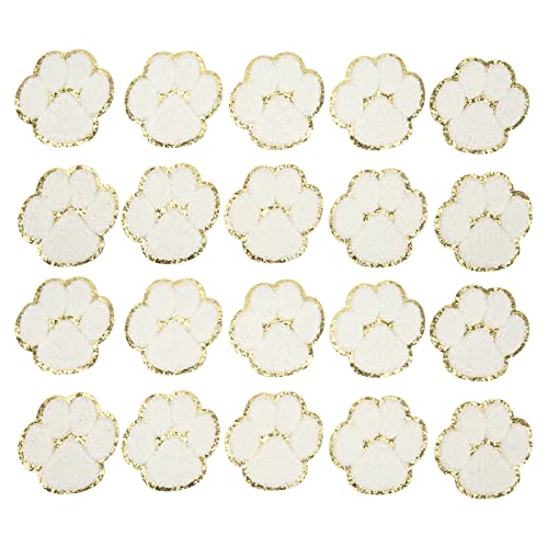 20pcs Eisen auf Flecken, weiß gestickte Applikationen, verblassende Chenille -Patches für Jacken -Rucksäcke Denim Reparatur 6.7x7cm von Baxnore