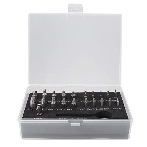 22pcs Stripped Screet Extractor Bohrbohrer Bit Set beschädigt zerbrochene Schraubenentfernungswerkzeug Kit von Baxnore