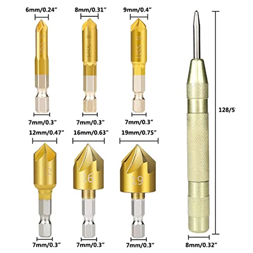 23 PCs Edelstahl -Messingbohrmaschine Bit Set, 1/4 in Hex 3/8 in runden Schaft -Countersink -Bits für Holzbearbeitung, Schrankmacherei 23 PCs Edelstahl -Messingbohrmaschine Bit Set, 1/4 in Hex 3/8 in runden Schaft -Countersink -Bits für Holzbearbeitung, Schrankmacherei von Baxnore