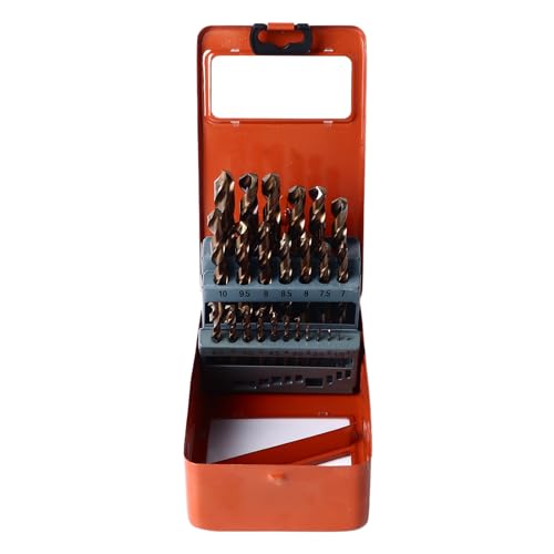 25 PCs Kobalt HSS Twist Bohrbohrer Bit Kit, Verschleiß resist mit schneller Chipentfernung für Edelstahl -Eisen -Metall -Bohrungen, 1 bis 13 mm Größenbereich inklusive von Baxnore