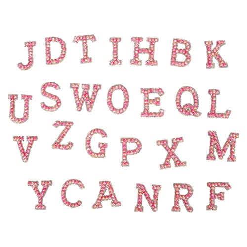 26pcs Eisen auf Buchstaben -Patches, farbenfrohe Alphabet -Flecken Set, kein näher glänzender Dekoration für Hüte -Rucksäcke Jacken von Baxnore