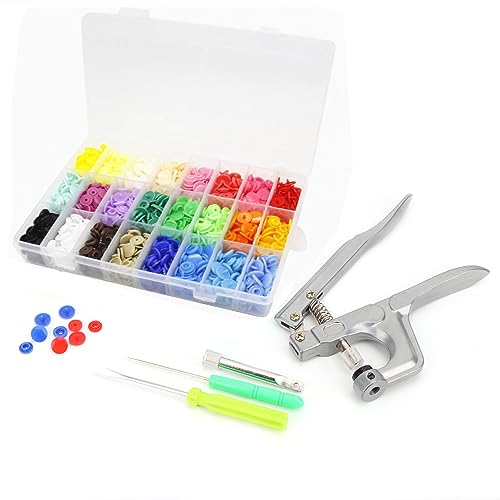 360pcs Snap -Verschlechterungs -Kit, 24 Farben Kleidungsknöpfe mit kompletten Installationswerkzeugen für die Reparatur von Kleidungspraktikern praktisch 360pcs Snap -Verschlechterungs -Kit, 24 Farben Kleidungsknöpfe mit kompletten Installationswerkzeugen für die Reparatur von Kleidungspraktikern praktisch von Baxnore