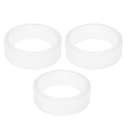 3pcs Mehrzweck wiederverwendbares transparentes nahtloses doppelseitiges Klebeband 30 mm x 2mm x 1m von Baxnore