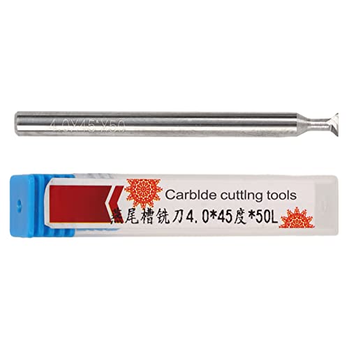 4 mm 2 Flöte Schwalbenschwanz -Endmühle, zementierte Carbid -Metallarbeiten Schneidemühle, 50 mm Länge Schwalbenschwanzschneiderende Endmühle, Schwalbenschwanzmühlenschneider für (45 °) von Baxnore