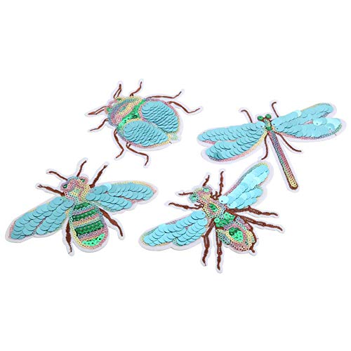 4pcs Pailletten -Stoffapplikationen, dekorative Kleidungsreparaturflecken mit waschbeständigem Klebstoff, Stickerei Reparaturkits für Jeansjacken Handwerk 4pcs Pailletten -Stoffapplikationen, dekorative Kleidungsreparaturflecken mit waschbeständigem Klebstoff, Stickerei Reparaturkits für Jeansjacken Handwerk von Baxnore