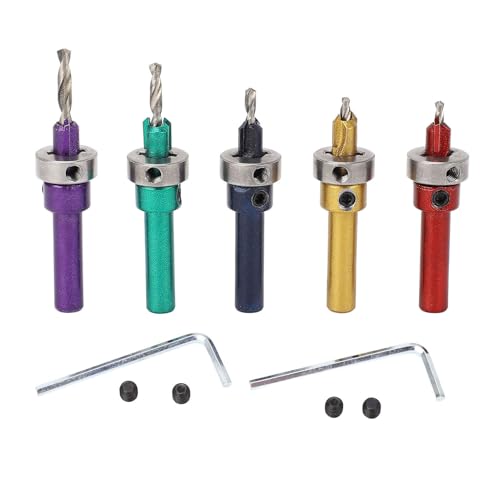5 pcs einstellbare Countersink -Bohrer -Bit -Set, 2,8 bis 4,0 mm, sich verjüngende Holzbearbeitungsbits, 40 Cr -V -Stahl mit HSS, farbcodierte 5 Größen für Holz, enthalten 5 pcs einstellbare Countersink -Bohrer -Bit -Set, 2,8 bis 4,0 mm, sich verjüngende Holzbearbeitungsbits, 40 Cr -V -Stahl mit HSS, farbcodierte 5 Größen für Holz, enthalten von Baxnore