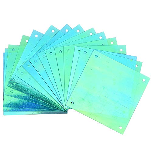 50g quadratische Pailletten, 4 Ecke Loch Hochzeitsdekoration Pailletten, Kleidungszubehör für Handwerkskleid Handtasche Dekor, 50x50 mm (Transparente Farbe blau) von Baxnore