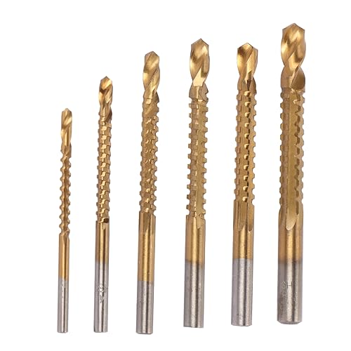 6 PCs HSS Spiral Saw Bohrbits, 3 bis 8 mm gezackte Seitenschneidemaschinen -Drehbohrbits für Holz/Metall/Kunststoff, Multi -Material Tragbares Bohrbit mit Anti -Slip -Design von Baxnore
