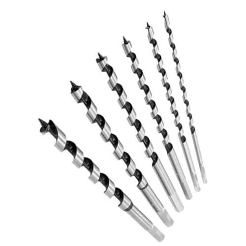 6 Pcs Auger Bits Set, Hex Shank Wood Drill, Extended Length Twist Bits, Woodworking Hole Boring Tools, Carbon Steel Construction 6 Pcs Auger Bits Set, Hex Shank Wood Drill, Extended Length Twist Bits, Woodworking Hole Boring Tools, Carbon Steel Construction von Baxnore