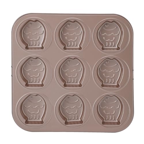 Animal Cupcake Backpfanne Nicht -Stick Kohlenstoffstahl 9 Tassen Süßes Cartoon Kuchen Muffins Tablett für Heimküchenfamilie Backdessert Desserts (-3118240154611) (-3118240154612) von Baxnore