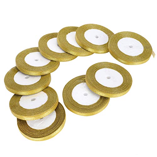 Band, Rollenhöfe jedes Polyester -Metallic, Breite Bastelband, Hochzeitsdekorationen zum Verpacken von Baxnore