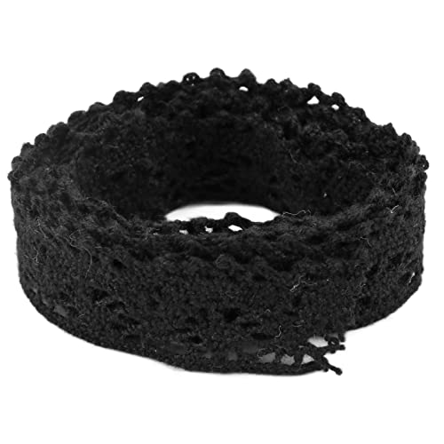 Baumwoll -Spitzenband, dekorative Ausstattung, Spitze für Hochzeitshandwerk, klares Muster -Quilt -Accessoires (black) von Baxnore