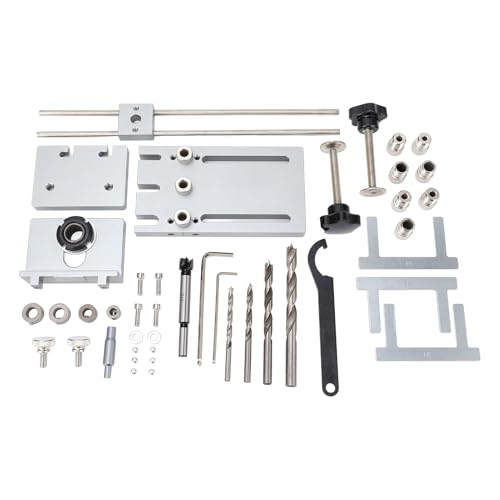 BaxDübel Jig, 6061 Aluminiumlegierung einstellbare Doweling -Jig -Kit, Wea Resist Bohrer Locator Kit, Holzbearbeitungsbohranleitung, Holzbearbeitungsloch -Schablone für Reparaturen von Baxnore