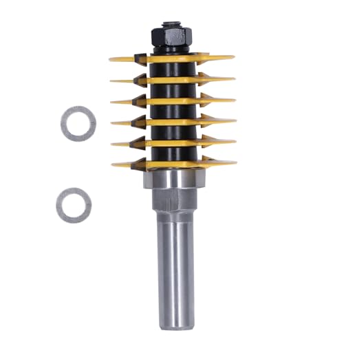 BaxnoFingergelenk Router Bits, Kohlenstoffstahl -Fingergelenkschneider mit Legierungsbit, einstellbare 2 Zähne -Router -Bit, Hochleistungs -Router -Bit für Holzbearbeitungswerkzeug von Baxnore