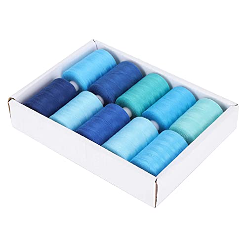 Baxnore 10 Spulenblau -Nähgewinde, 1000 Yards Polyesterfaden mit Aufbewahrungsbox, Spulenblau -Gewinde für Kleidungsstück Reparatur Cool Tone Sammlung Baxnore 10 Spulenblau -Nähgewinde, 1000 Yards Polyesterfaden mit Aufbewahrungsbox, Spulenblau -Gewinde für Kleidungsstück Reparatur Cool Tone Sammlung von Baxnore