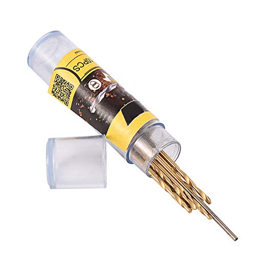 Baxnore 10 Stück 1,0 mm HSS-Spiralbohrer, Mikrobohrer-Set mit geradem Schaft für Leiterplatten, dünnes Metall, Holz, Kunststoff, HSS-Präzisionswerkzeuge Baxnore 10 Stück 1,0 mm HSS-Spiralbohrer, Mikrobohrer-Set mit geradem Schaft für Leiterplatten, dünnes Metall, Holz, Kunststoff, HSS-Präzisionswerkzeuge von Baxnore