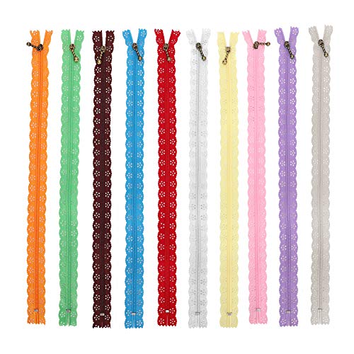Baxnore 10 Stück Nylon-Reißverschlüsse, Reißverschlüsse zum Schneidern mit Spitzenbesatz, Nähzubehör für Kleidung, Bastelzubehör, Kostümdesign Baxnore 10 Stück Nylon-Reißverschlüsse, Reißverschlüsse zum Schneidern mit Spitzenbesatz, Nähzubehör für Kleidung, Bastelzubehör, Kostümdesign von Baxnore