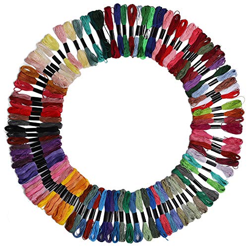 Baxnore 100 Farben Stickereifaden, Polyester -Baumwollnähfäden mit farbcodierter Nummerierung, Verblassungsresistent für Freundschaftsarmbänder Crafts 8m Stränge Baxnore 100 Farben Stickereifaden, Polyester -Baumwollnähfäden mit farbcodierter Nummerierung, Verblassungsresistent für Freundschaftsarmbänder Crafts 8m Stränge von Baxnore
