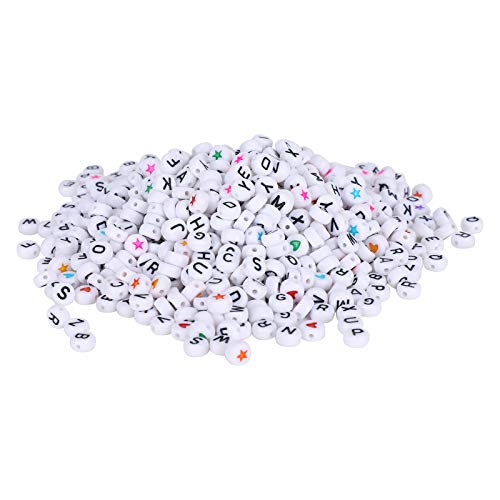 Baxnore 1000 PCS Safe Acryl -Buchstabenperlen, runde Alphabet, Herzsternchark für Armbänder Halsketten Bastelprojekte Baxnore 1000 PCS Safe Acryl -Buchstabenperlen, runde Alphabet, Herzsternchark für Armbänder Halsketten Bastelprojekte von Baxnore