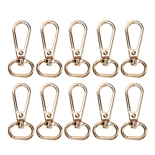 Baxnore 10pcs Messing Hummerverschlüsse, 13 mm schwere Haken, 360 ° -rotierende Schnallen für Schlüsselanhängertaschen von Baxnore