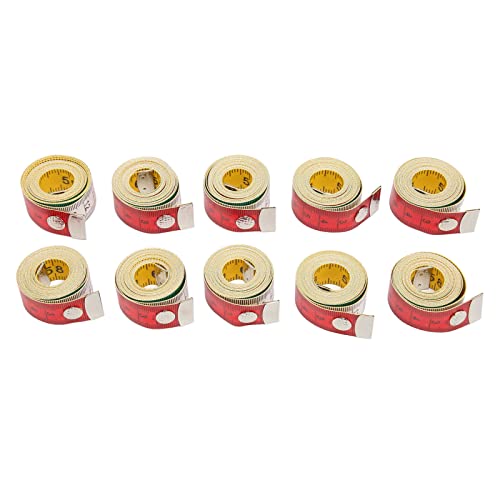 Baxnore 10pcs Soft Messband 60 Zoll 150 cm doppelseitig farbenfrohe Klebeband mit klarem Maßstab zum Schneiden von Baxnore