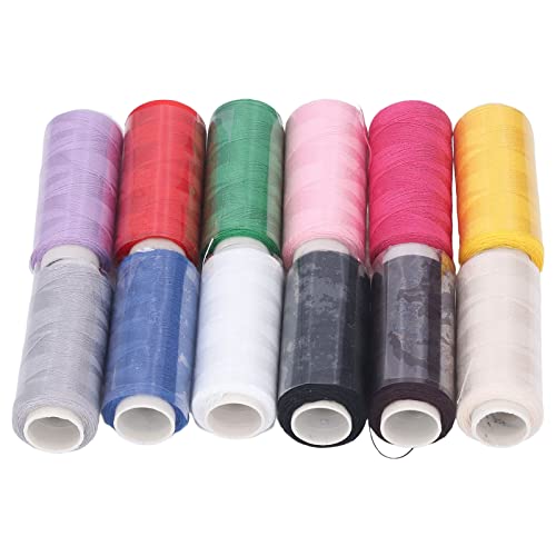 Baxnore 12 Farb-Polyester-Nähgarn-Set, 250 Hof-Spulen, hochfester Faden für maschinelles Stickerei-Quilt handwerk, Haushalts-Näh projekte von Baxnore