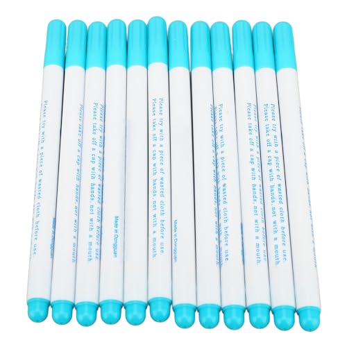 Baxnore 12 -pcs Wasserlöslicher Stift, verschwundene Tintengewebemarkierungen, feine Spitzenmarkierungsstifte für Stickelkleidungskonstruktionen (Blau) von Baxnore