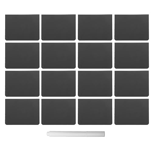 Baxnore 16pcs pvc v -geformte Mini -Tafelschilder, Tabletop Message Boards mit Stand for Food Labeling Party Tischnummern Klassenzimmerdekoration (mit Stift) von Baxnore
