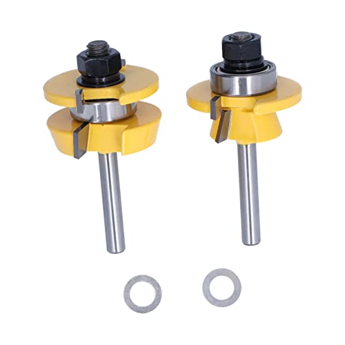 Baxnore 2 PCs Router Bit, Kohlenstoffstahl -Legierung Mahlen Router, Metallfräsenschneider -Schneidwerkzeug Set Kit, Holzbearbeitungswerkzeuge für Holzpartikeln (1/4 Zoll Ballventil) von Baxnore
