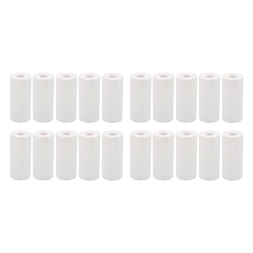 Baxnore 20 Rollen Thermaldruckerpapier, massenhaftes weißes Quittungspapier, kein Verschmutzung, fade-resistent für Home Office von Baxnore